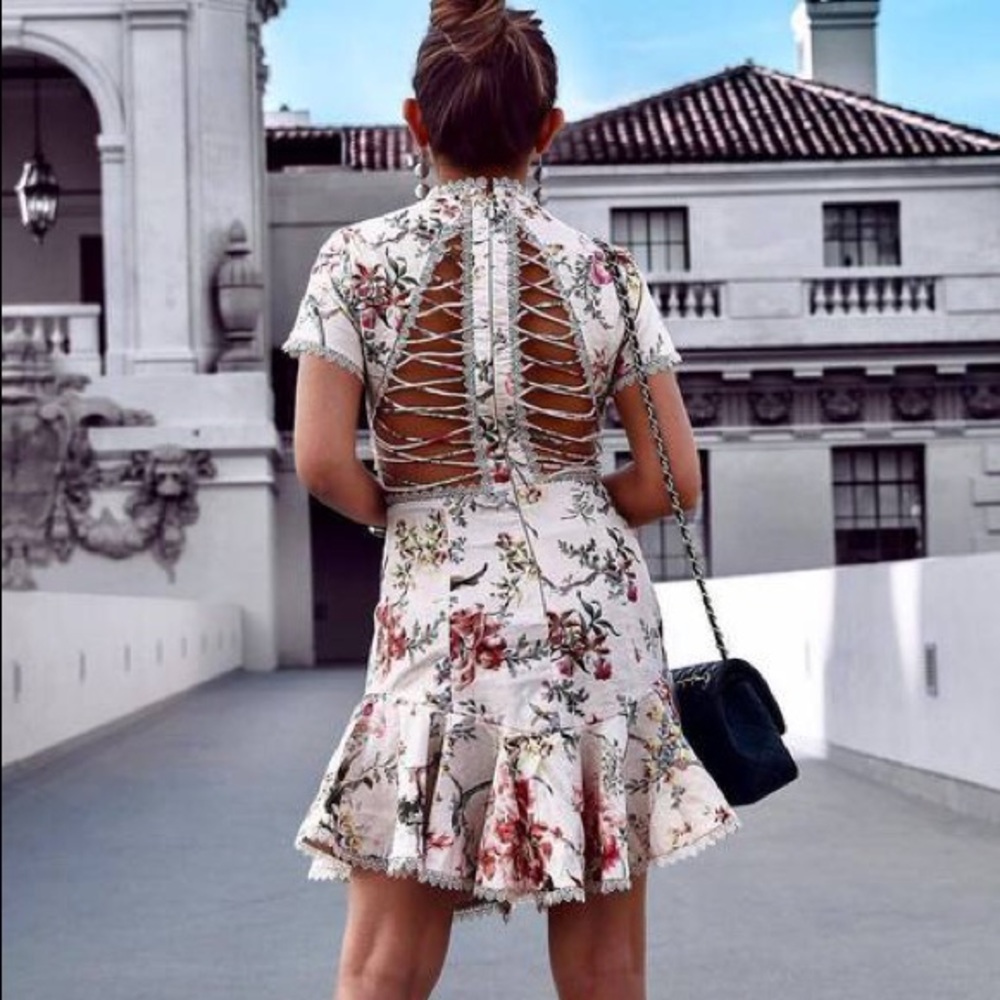 Zimmerman Linen Mercer Flutter Back Dress